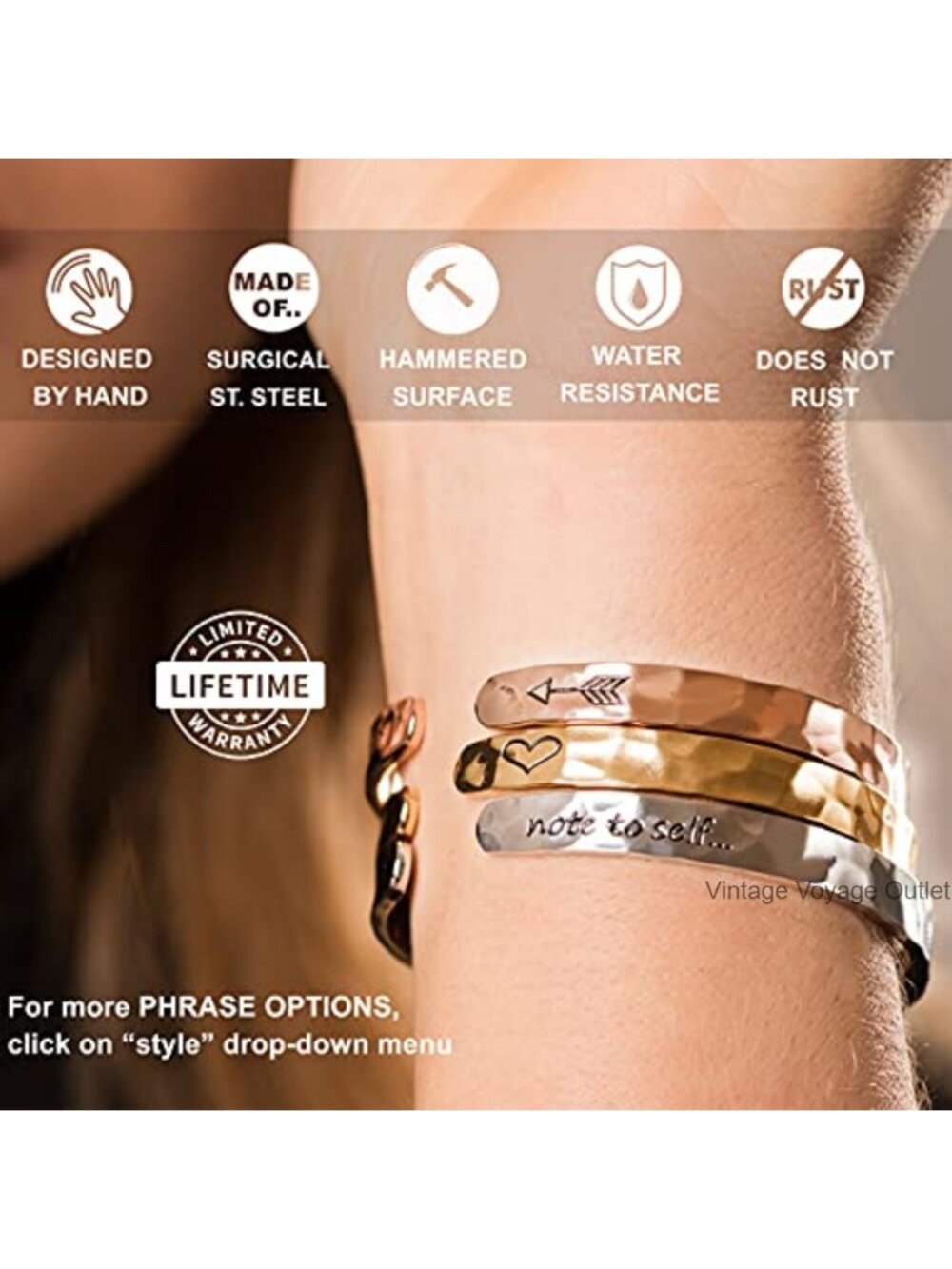 316L Stainless Steel Cuff Bracelet Engraved Bible Verse Gift for Women